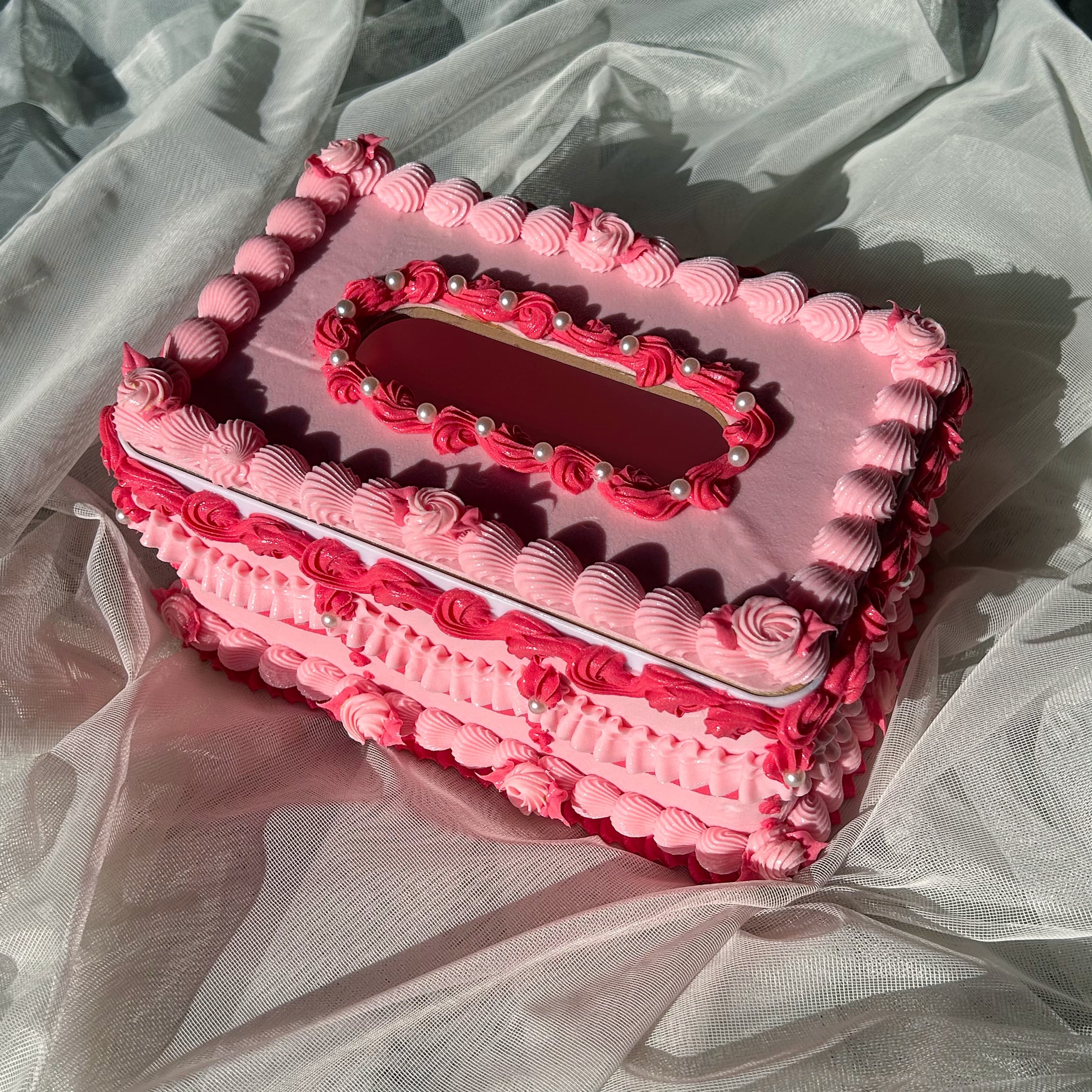 Luxury Skincare Box - Handmade Decoden Cream Cake Tissue Box