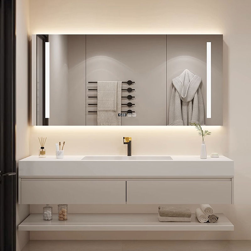 Luxury Skincare Display - Light Luxury Bathroom Cabinet Sink Display