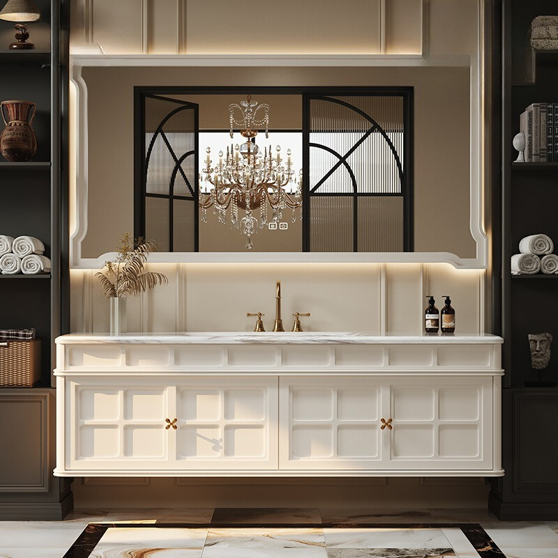 French Retro Bathroom Cabinet  - Luxury Skincare Display บทวิจารณ์และราคา