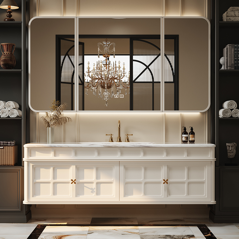 French Retro Bathroom Cabinet  - Luxury Skincare Display บทวิจารณ์และราคา