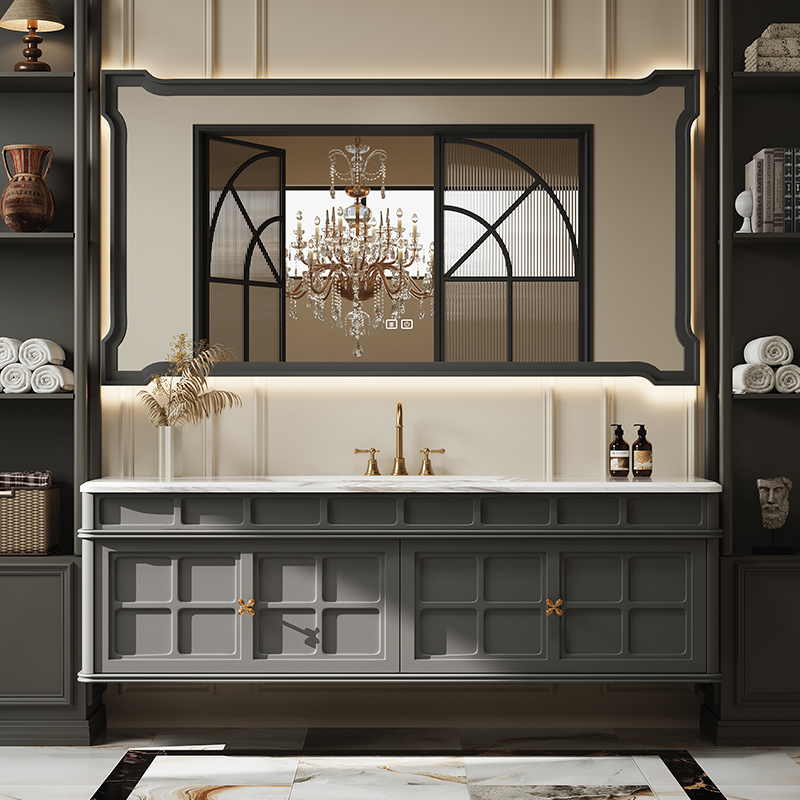 French Retro Bathroom Cabinet  - Luxury Skincare Display บทวิจารณ์และราคา