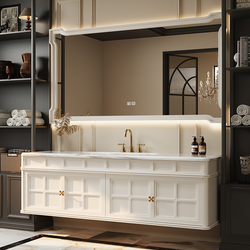 French Retro Bathroom Cabinet  - Luxury Skincare Display บทวิจารณ์และราคา