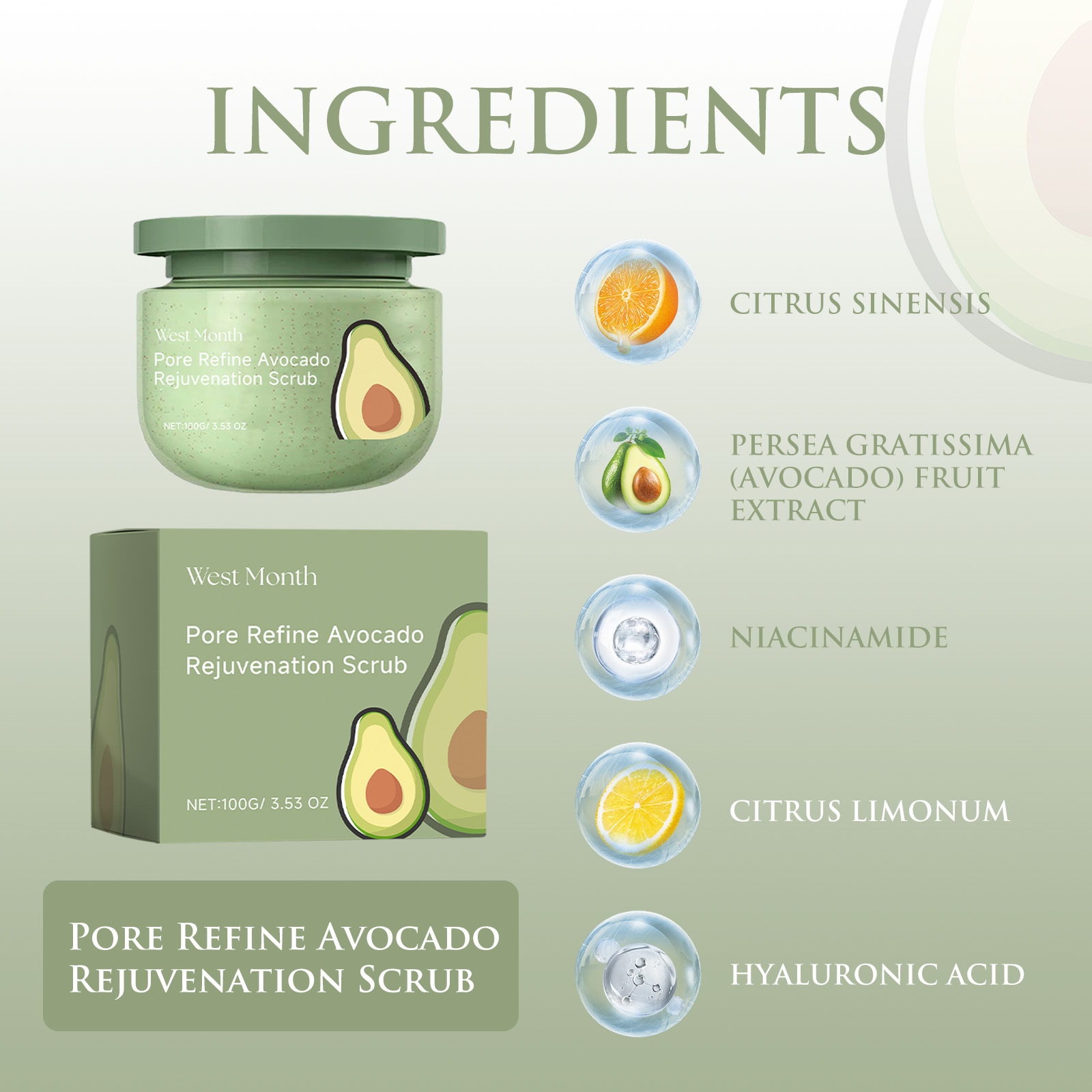 Avocado Ice Cream Body Scrub 1 - Luxury Skincare Set For Women บทวิจารณ์และราคา