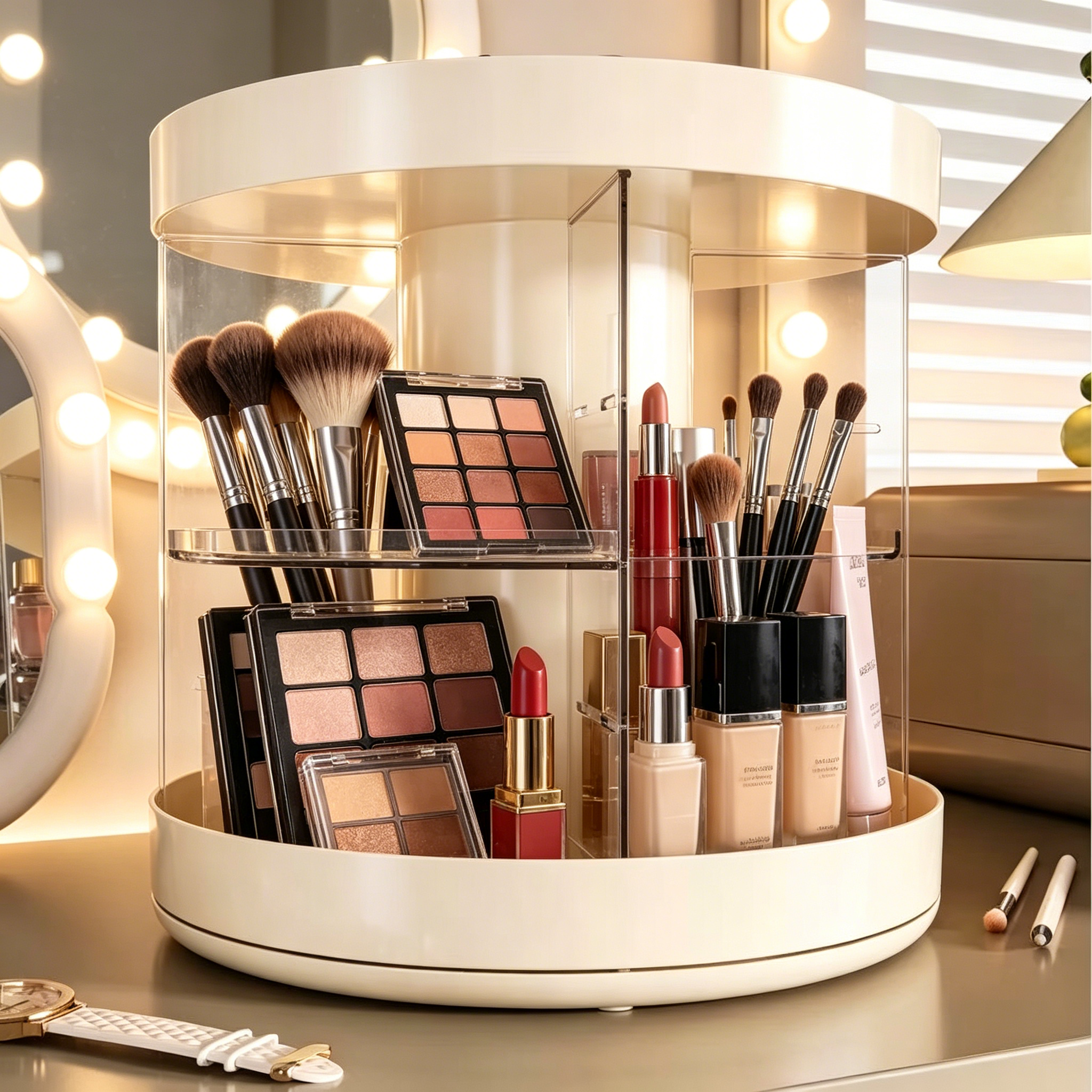 Rotating Layered Makeup Organi - Luxury Skincare Display บทวิจารณ์และราคา